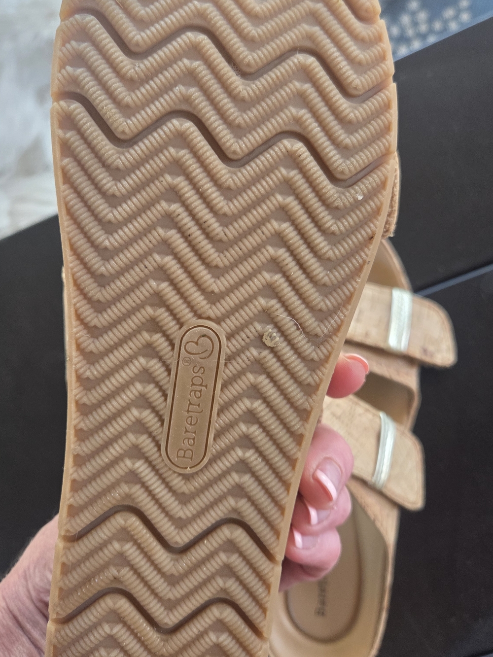 Baretraps Cork-Look Double Strap Slide Sandals - Tan - Picture 5 of 8